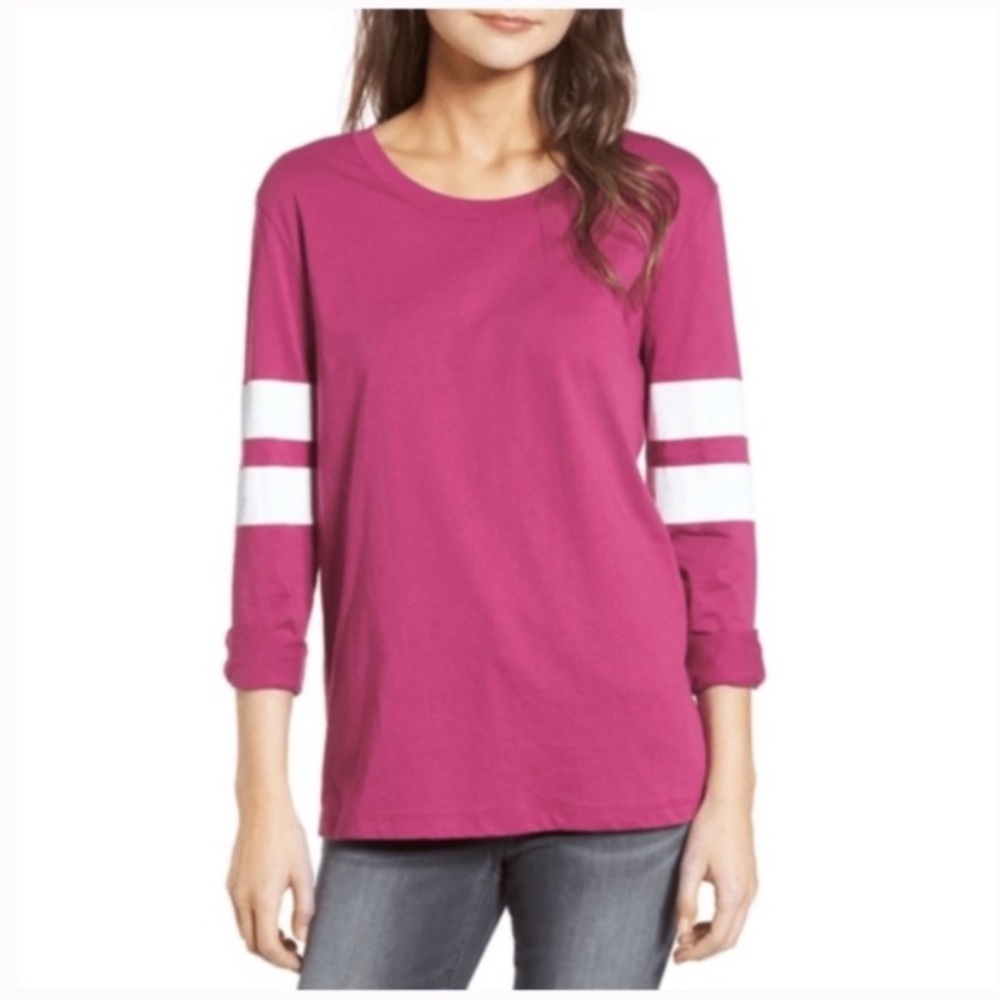 Treasure and Bond dark pink and white long sleeve tee size small